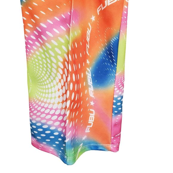 FUBU X Forever 21 Size M Pants Pull-On Wide Leg Rainbow Swirl Logo StreetWear - Picture 11 of 11